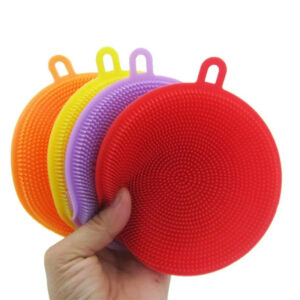 6Pcs Silicone Cleaning Brushes Soft Silicone Scouring Pad Washing Sponge Dish Bowl Pot Cleaner Washing Tool Kitchen Accessories