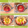 apple slicer and corer, sturdy and sharp 12 blade stainless steel apple cutter divider pitter fruit cutter tools