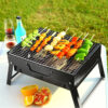 portable foldable charcoal grill mini tabletop stainless steel barbecue grill for backyard camping picnics portable foldable charcoal grill mini tabletop stainless steel barbecue grill for backyard camping picnics