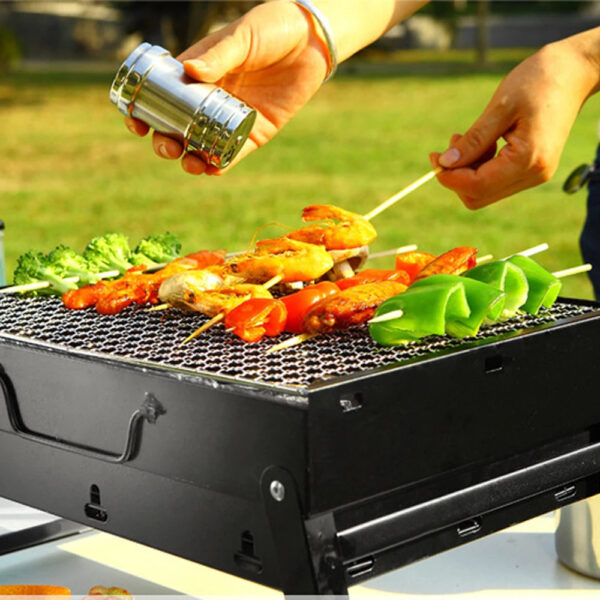 portable foldable charcoal grill mini tabletop stainless steel barbecue grill for backyard camping picnics portable foldable charcoal grill mini tabletop stainless steel barbecue grill for backyard camping picnics